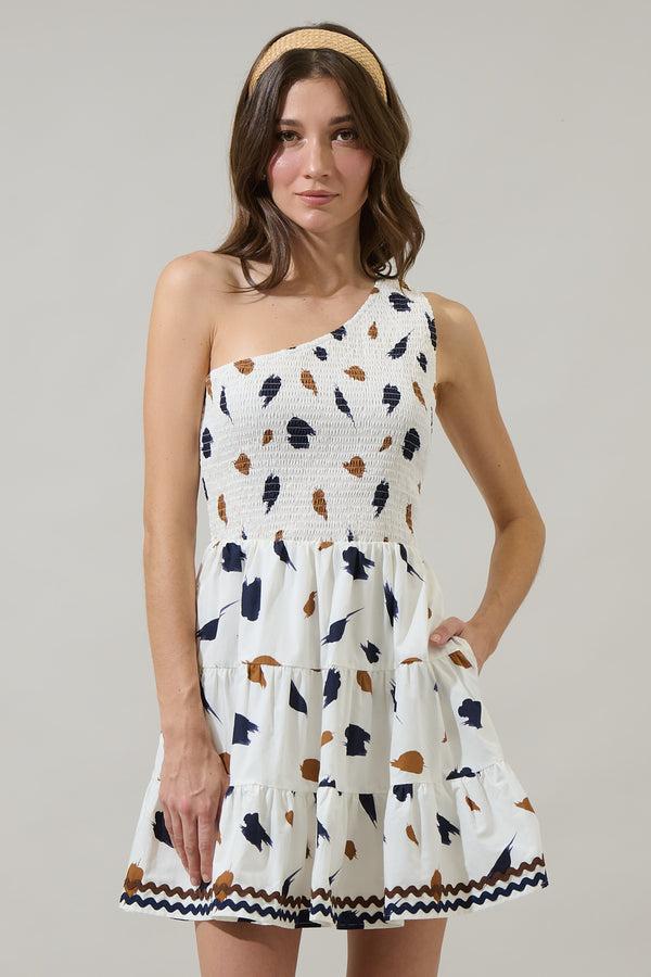 Sugarlips Devania Brush Remi One Shoulder Mini Dress
