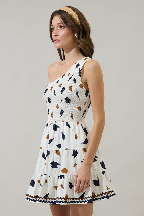 Sugarlips Devania Brush Remi One Shoulder Mini Dress