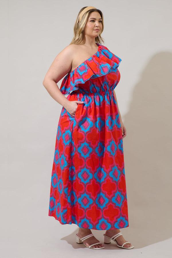 Sugarlips Devany Suraya One Shoulder Midi Dress Curve
