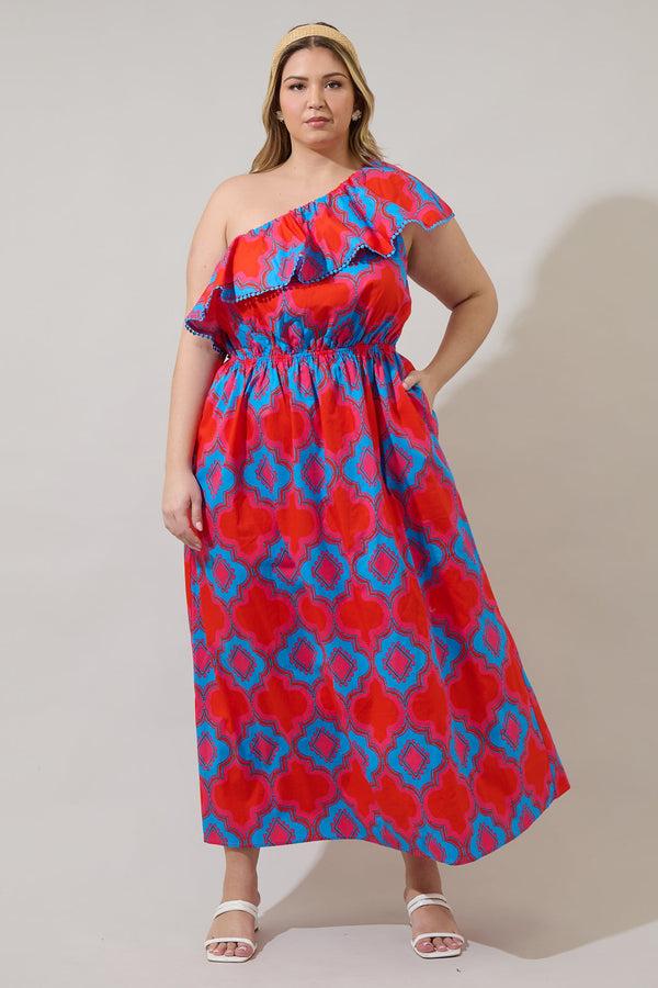 sugarlips Devany Suraya One Shoulder Midi Dress Curve