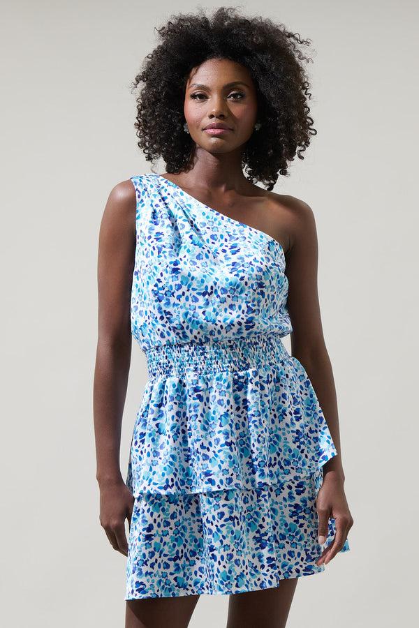Sugarlips Dew Drop Satin Show Off One Shoulder Mini Dress
