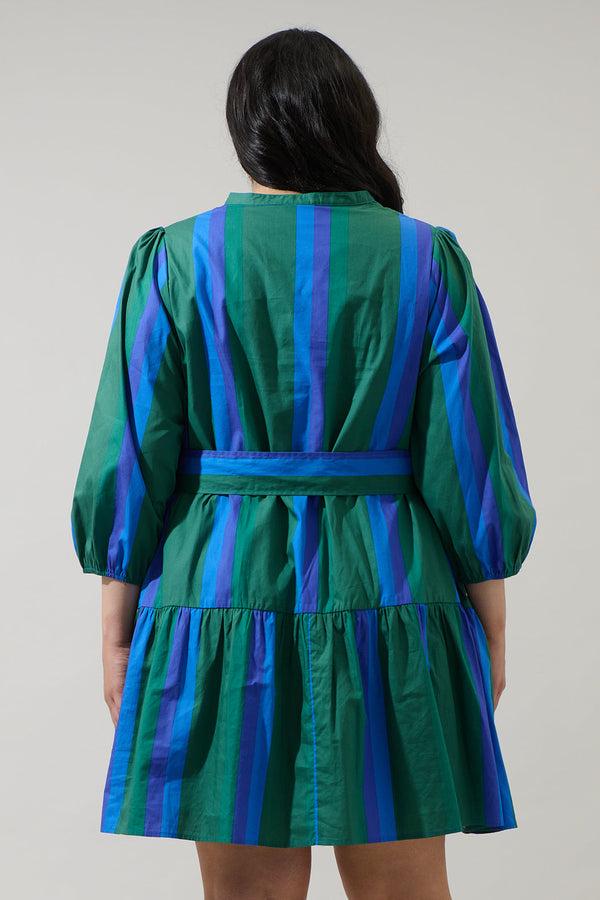 Sugarlips Dolary Stripe Leola Shift Mini Dress Curve