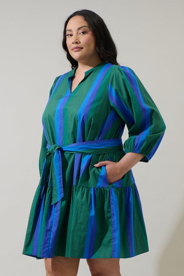 Sugarlips Dolary Stripe Leola Shift Mini Dress Curve