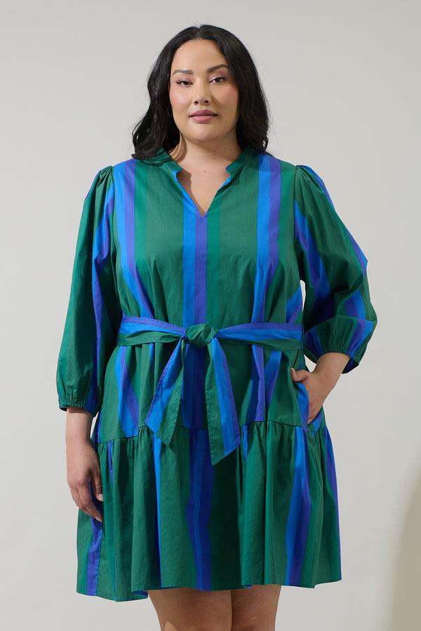 sugarlips Dolary Stripe Leola Shift Mini Dress Curve