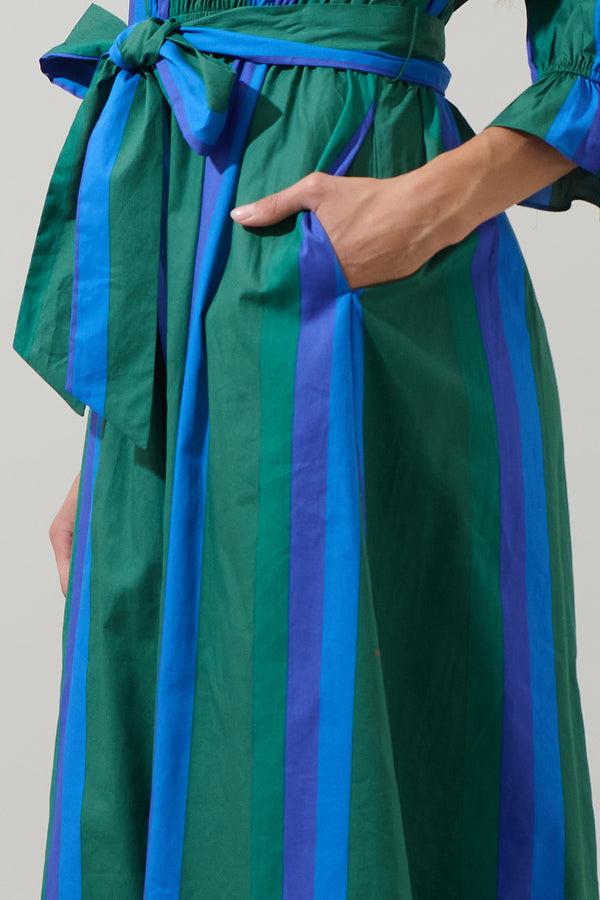 Sugarlips Dolary Stripe Senda Long Sleeve Maxi Dress