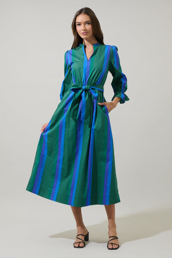 sugarlips Dolary Stripe Senda Long Sleeve Maxi Dress