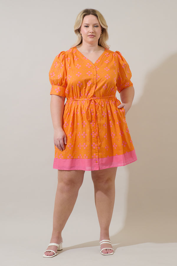 Sugarlips Donna Dot Elanie Button Down Mini Dress Curve