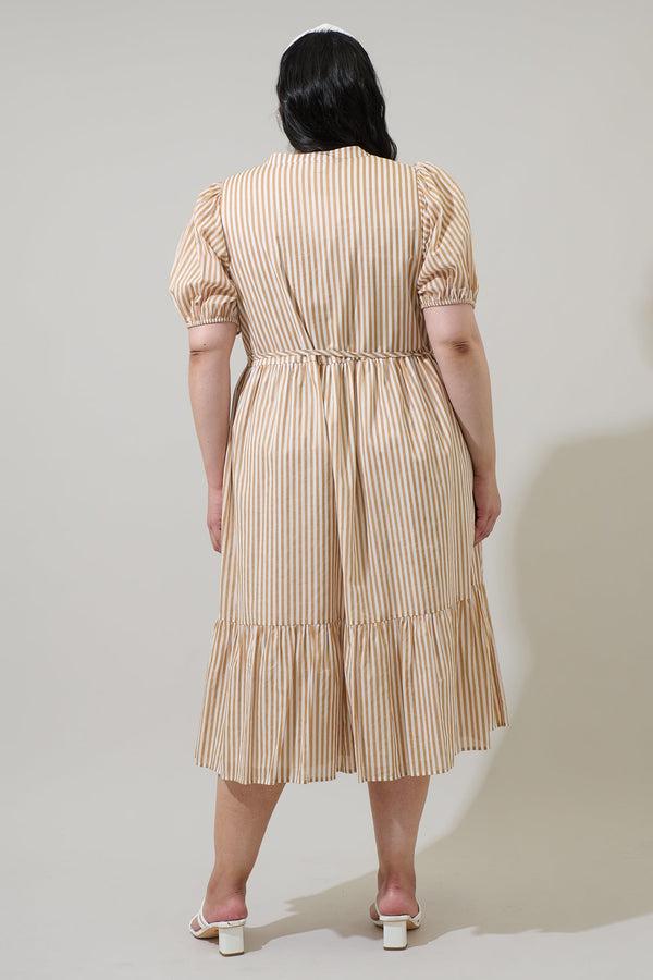 Sugarlips Dream State Beth Button Down Midi Dress Curve