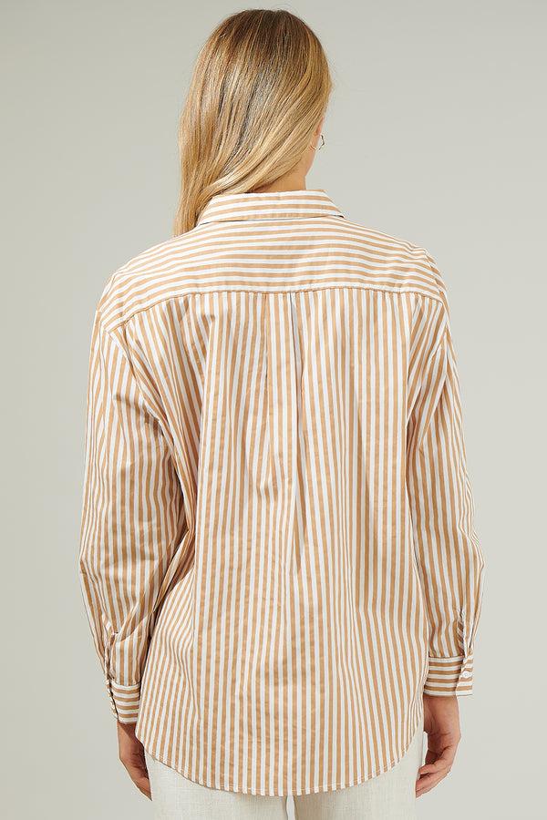 Sugarlips Dream State Striped Oversized Button Down Shirt