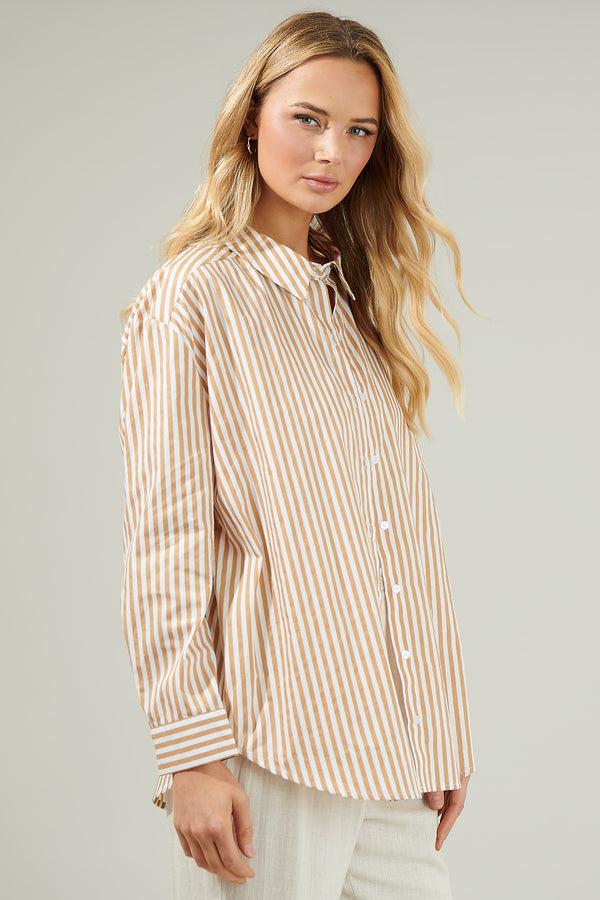 Sugarlips Dream State Striped Oversized Button Down Shirt