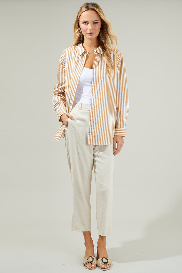 Sugarlips Dream State Striped Oversized Button Down Shirt