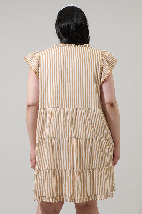Sugarlips Dream State Striped Yodi Shift Mini Dress Curve