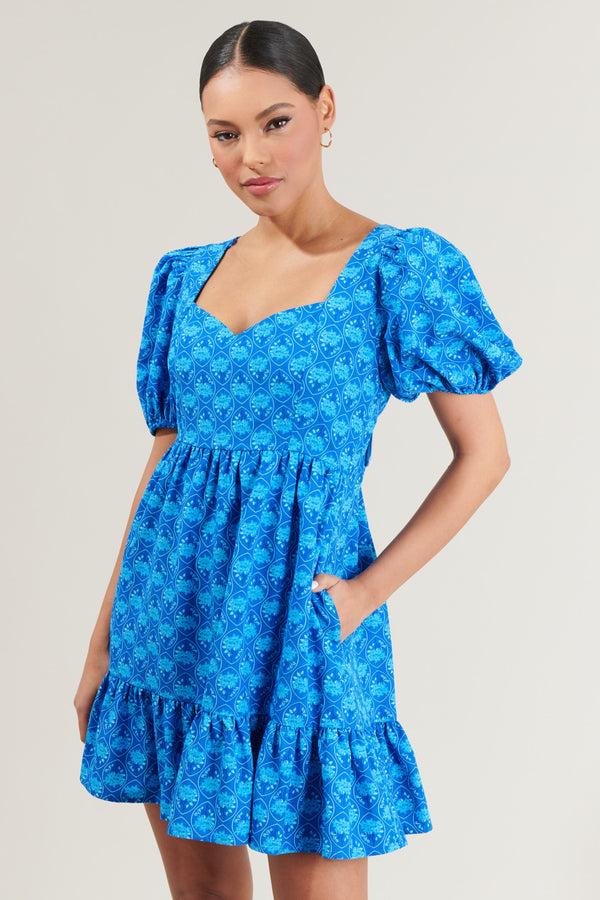 Sugarlips Driftwood Floral Evy Sweetheart Mini Dress