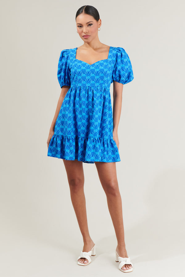 Sugarlips Driftwood Floral Evy Sweetheart Mini Dress