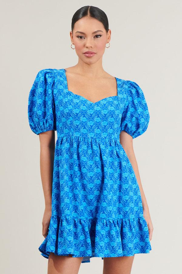 sugarlips Driftwood Floral Evy Sweetheart Mini Dress