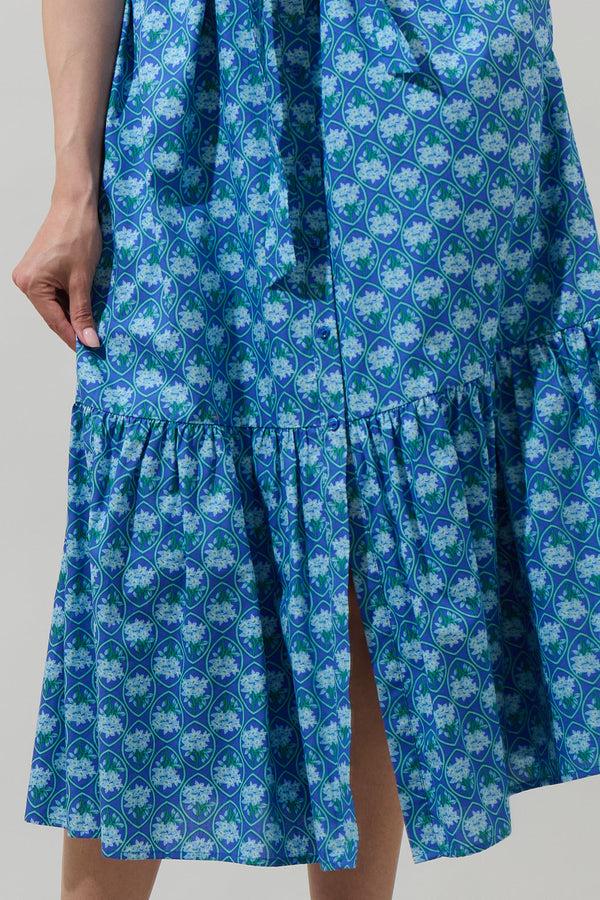 Sugarlips Driftwood Floral Giles Button Up Midi Dress