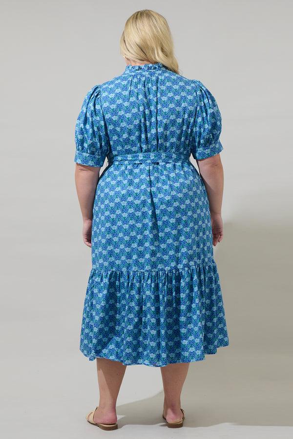 Sugarlips Driftwood Floral Giles Button Up Midi Dress Curve