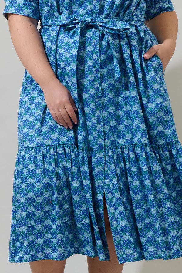 Sugarlips Driftwood Floral Giles Button Up Midi Dress Curve