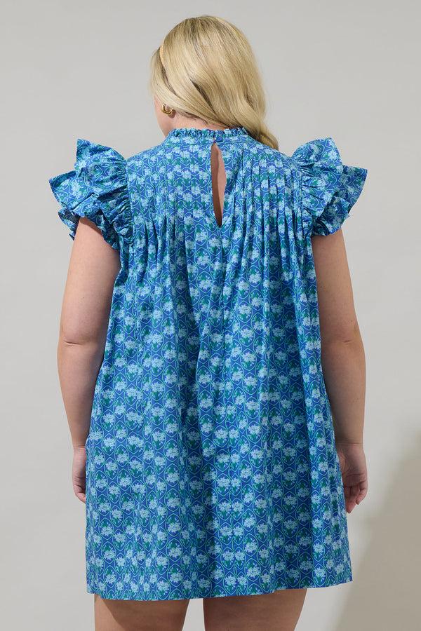 Sugarlips Driftwood Floral Lovel Shift Mini Dress Curve