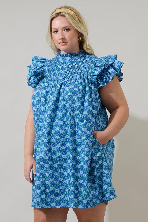 Sugarlips Driftwood Floral Lovel Shift Mini Dress Curve