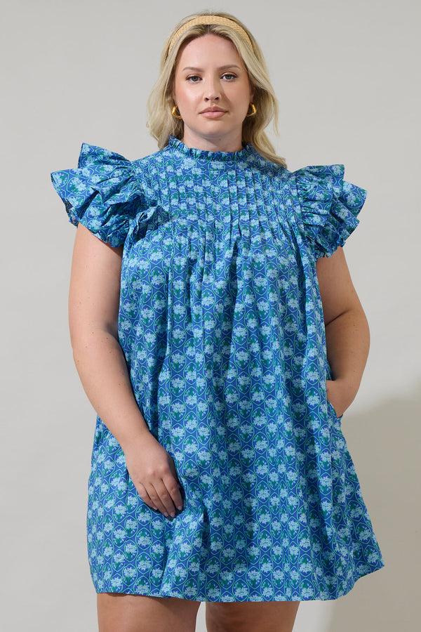 sugarlips Driftwood Floral Lovel Shift Mini Dress Curve