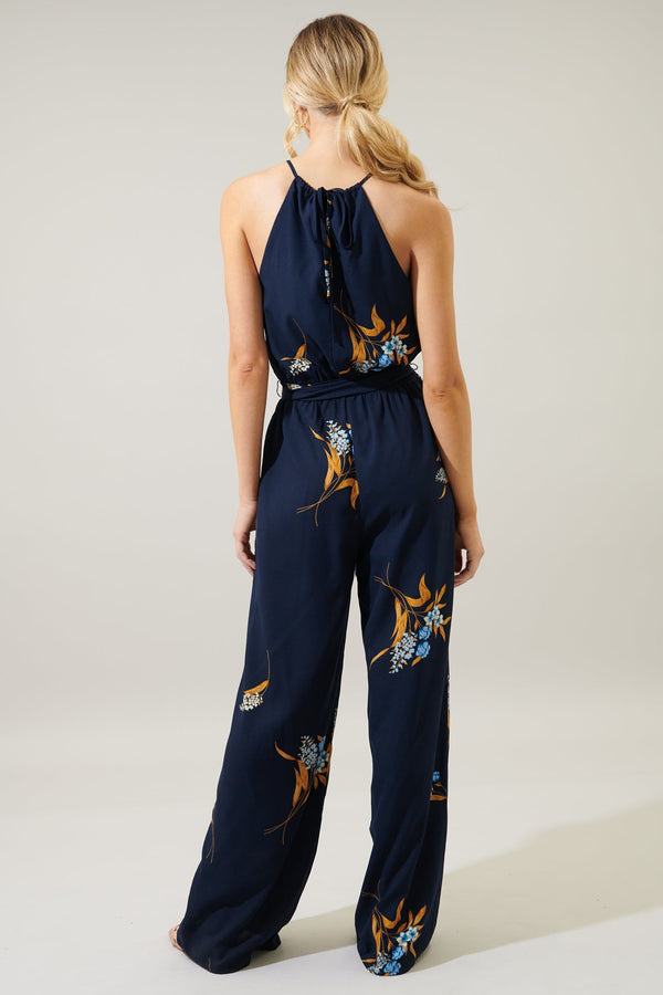 Sugarlips Dusk Floral Lighthearted Trapeze Jumpsuit