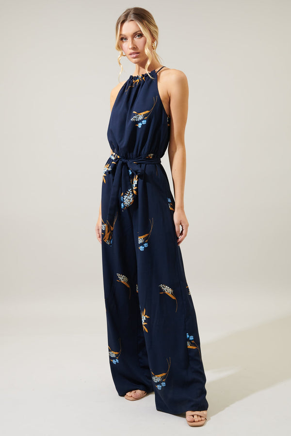 Sugarlips Dusk Floral Lighthearted Trapeze Jumpsuit