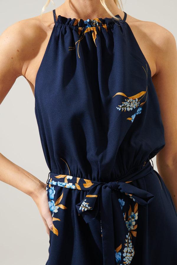 Sugarlips Dusk Floral Lighthearted Trapeze Jumpsuit