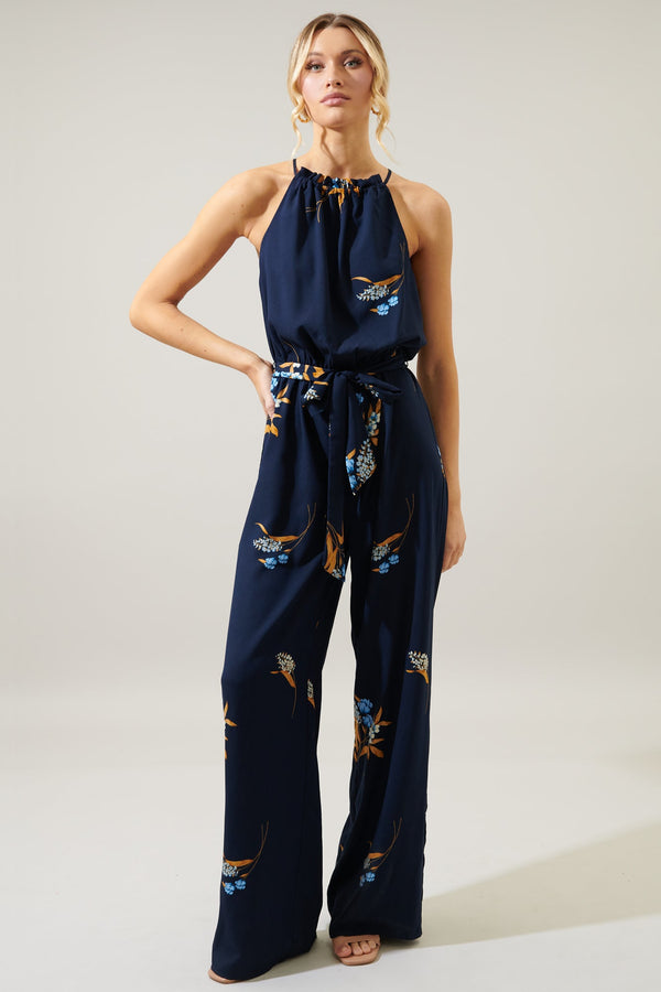 sugarlips Dusk Floral Lighthearted Trapeze Jumpsuit