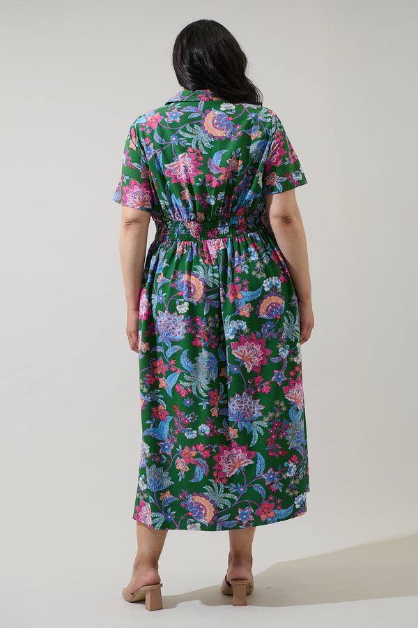 Sugarlips Elara Floral Marisy Collared Maxi Dress Curve