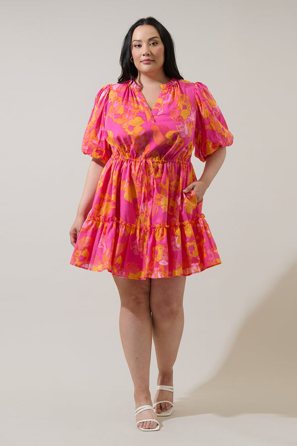 Sugarlips Elaris Floral Noella Shift Mini Dress Curve