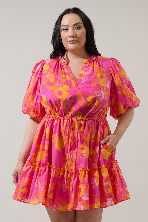 sugarlips Elaris Floral Noella Shift Mini Dress Curve