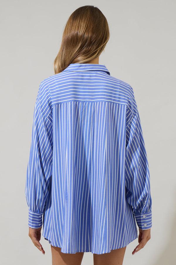 Sugarlips Elise Striped Boyfriend Button Down Shirt