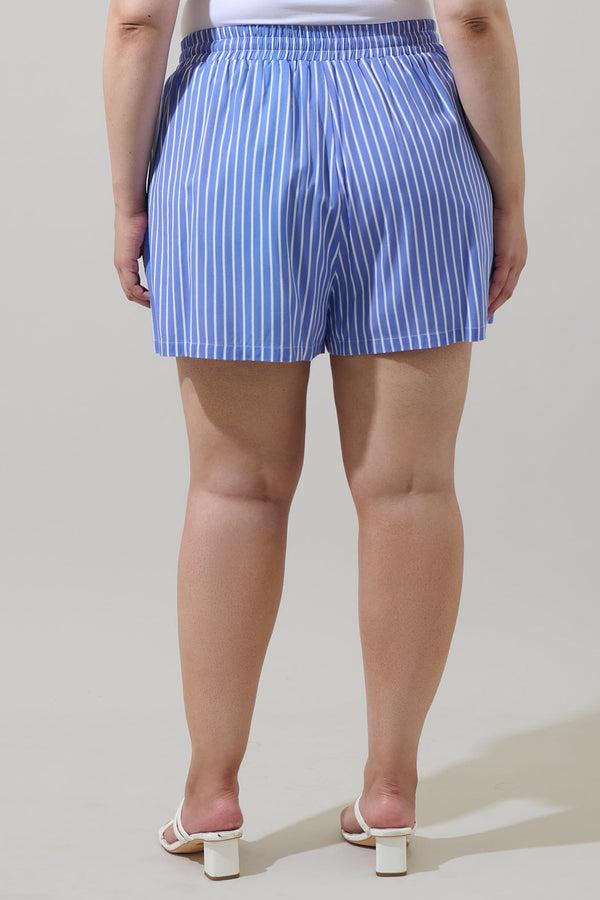 Sugarlips Elise Striped Taliya Drawstring Shorts Curve