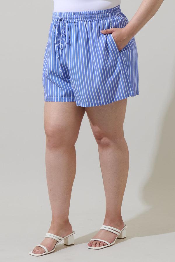 Sugarlips Elise Striped Taliya Drawstring Shorts Curve