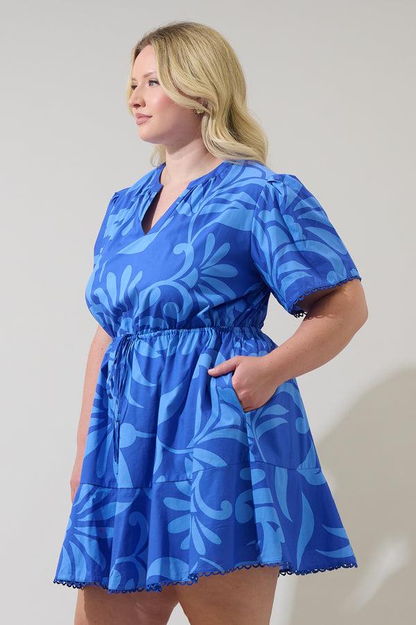 Sugarlips Emidora Floral Bouse Shift Mini Dress Curve