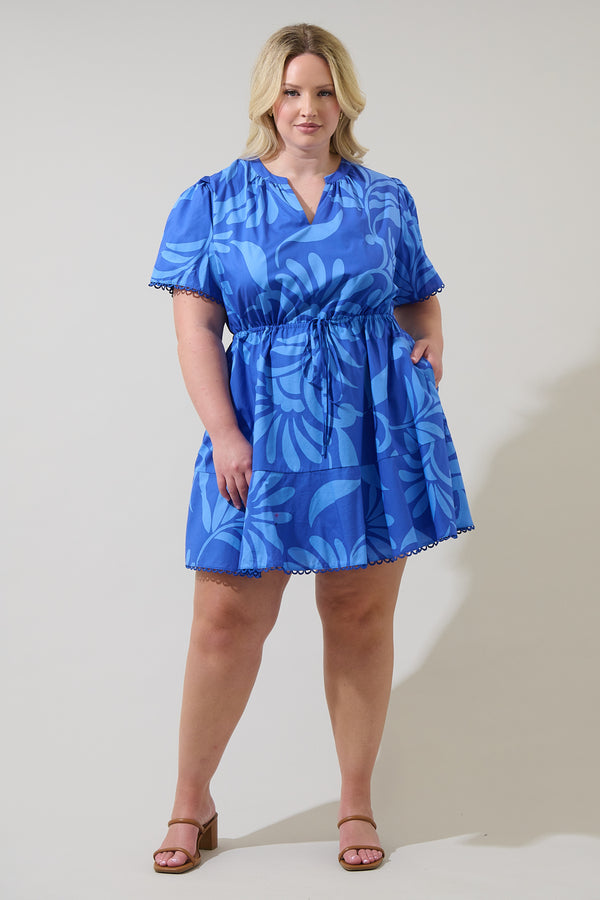 Sugarlips Emidora Floral Bouse Shift Mini Dress Curve