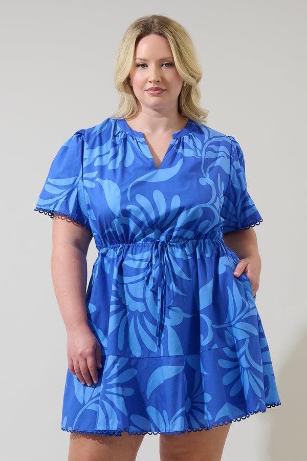 sugarlips Emidora Floral Bouse Shift Mini Dress Curve