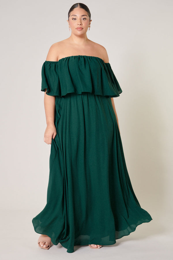 sugarlips Enamored Off the Shoulder Ruffle Dress Curve