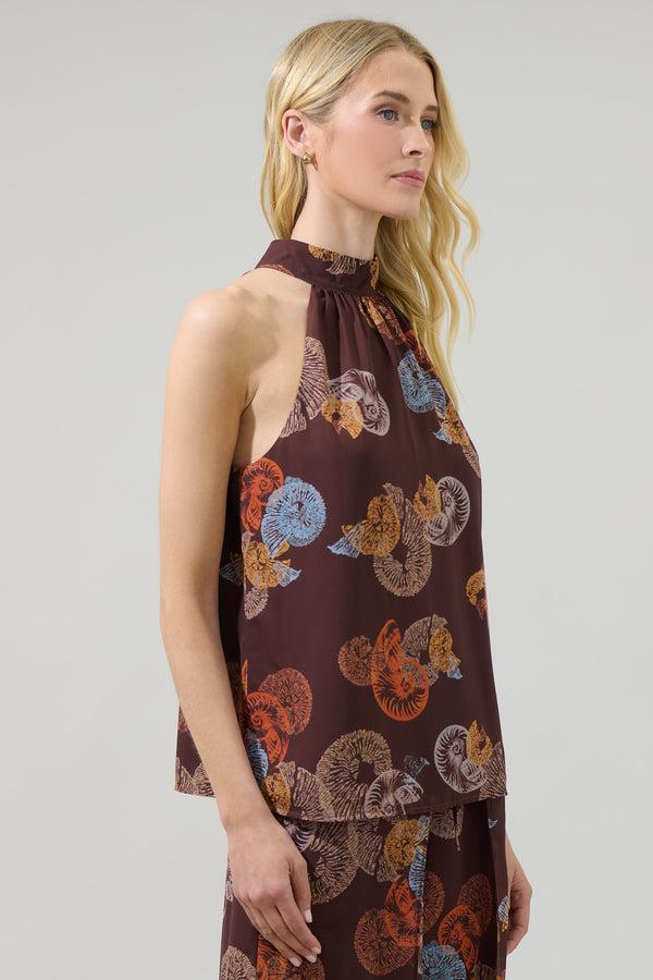 Sugarlips Estelle Shell Nature Halter Neck Sleeveless Top