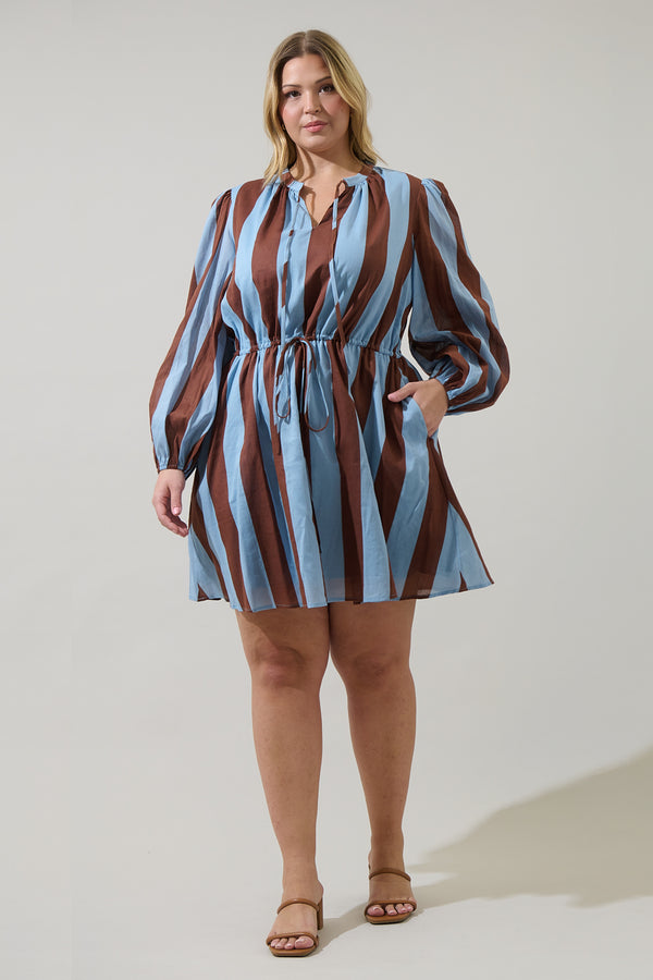 Sugarlips Evabelle Stripe Viany Shift Mini Dress Curve