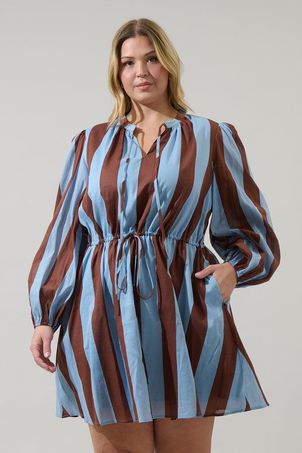 sugarlips Evabelle Stripe Viany Shift Mini Dress Curve