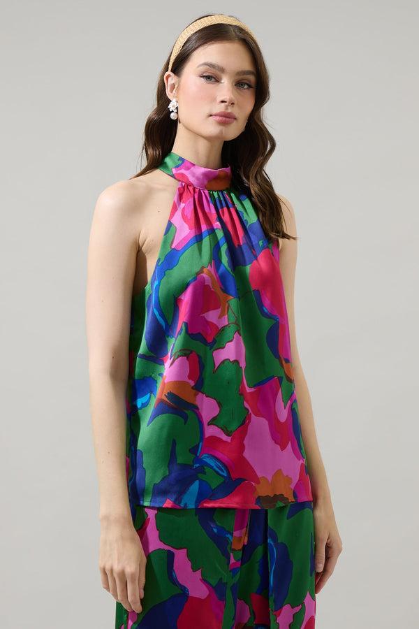 Sugarlips Evolet Floral Nature Halter Neck Sleeveless Top