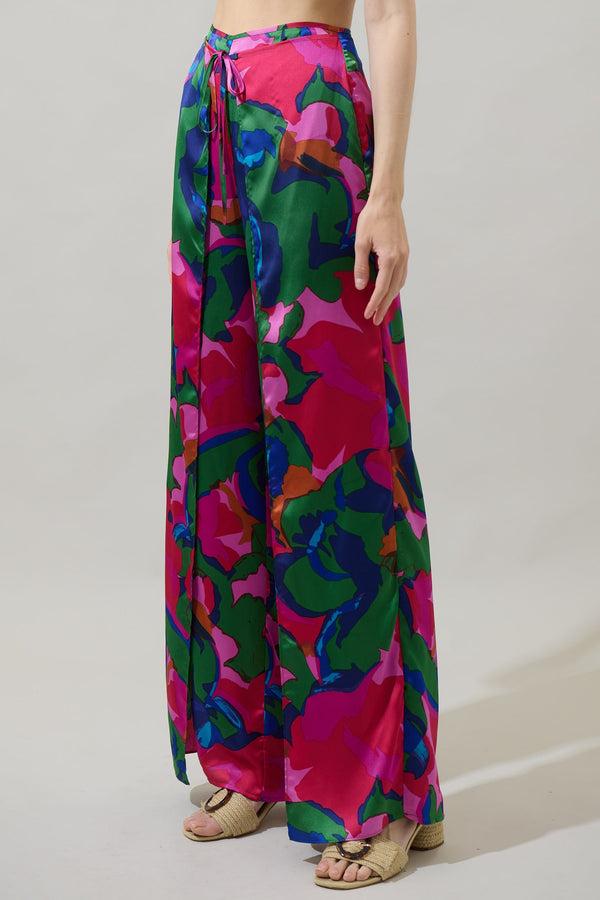 Sugarlips Evolet Floral Nature High Waist Wrap Pants
