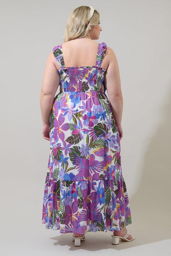 Sugarlips Evren Tropics Tayla Smocked Maxi Dress Curve