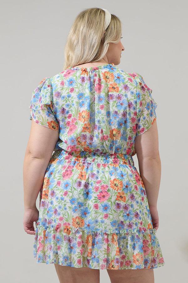 Sugarlips Ezia Garden Bumble Ruffle Mini Dress Curve
