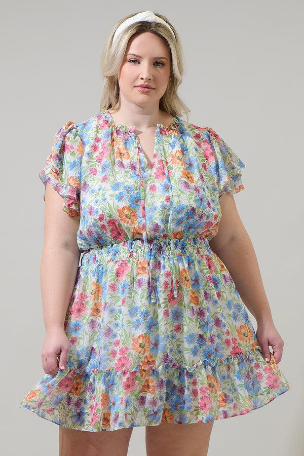 sugarlips Ezia Garden Bumble Ruffle Mini Dress Curve
