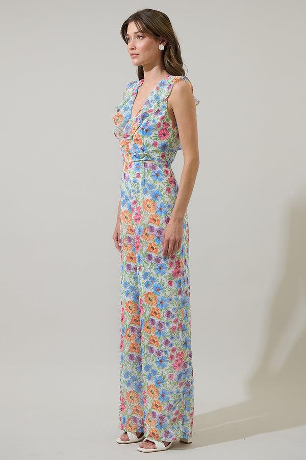 Sugarlips Ezia Garden Didion Sleeveless Surplice Jumpsuit