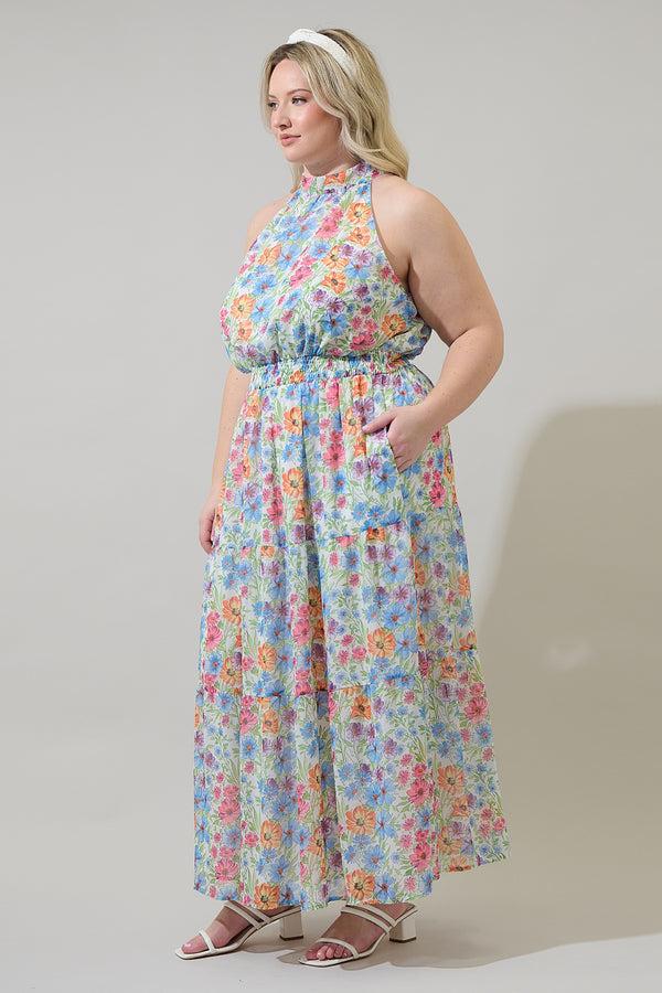 Sugarlips Ezia Garden Jetter Halter Maxi Dress Curve