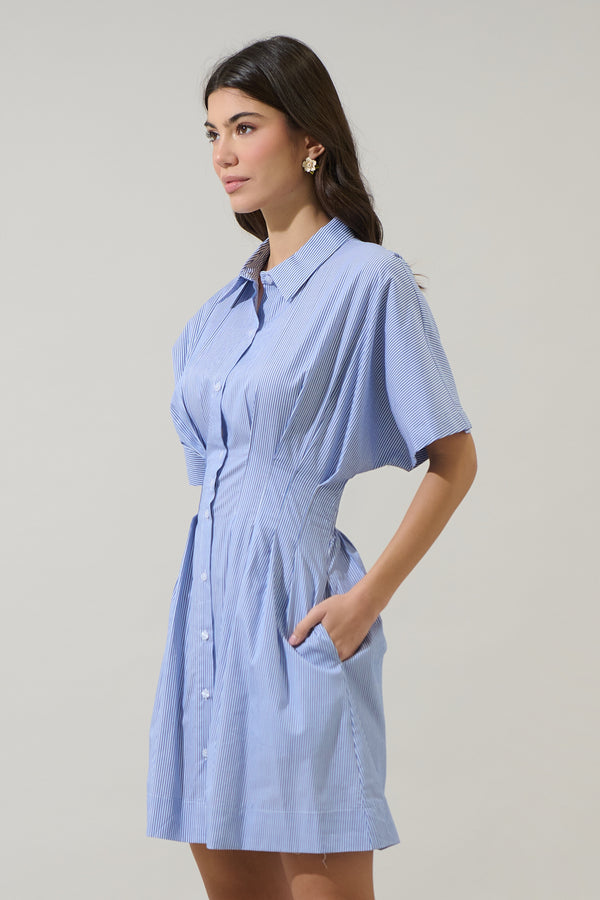 Sugarlips Fannie Striped Kristy Collared Mini Dress